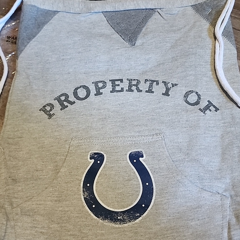 Indianapolis Colts NFL Hoodie Cinch Backpack, 14 x 17-Inch, Gray Team Logo NEW!